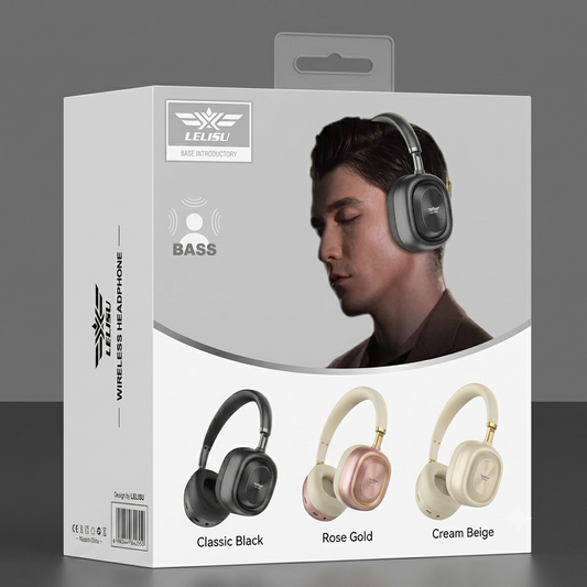 Lelisu LS-255 Bass Wireless Headphones | Bluetooth Over-Ear Headset with Type-C Interface