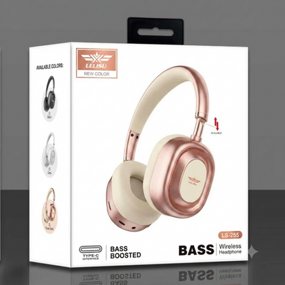 Lelisu LS-255 Bass Wireless Headphones | Bluetooth Over-Ear Headset with Type-C Interface