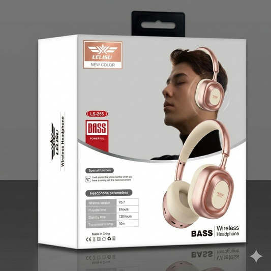 Lelisu LS-253 Wireless Headphones | Bluetooth Over-Ear Headset with Type-C Charging
