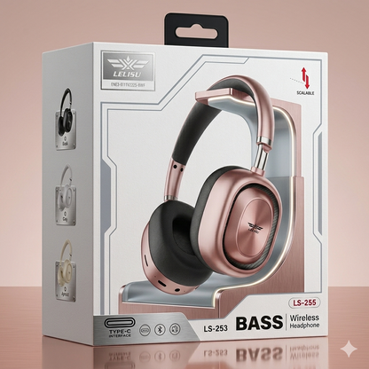 Lelisu LS-253 Wireless Headphones | Bluetooth Over-Ear Headset with Type-C Charging